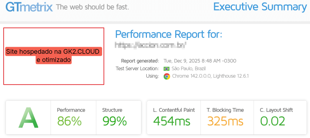 A GK2.CLOUD realiza um diagnóstico do site antes da migração para garantir transparência, velocidade e performance real no WordPress.